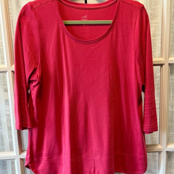 J. Jill 3/4 Scoop Neck Sleeve Tee - Picture 1 of 4